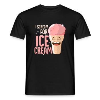I Scream For Ice Cream Summer Scoop Cone - Männer T-Shirt - Schwarz - Vorne - AI Model Male 178 light (178cm)