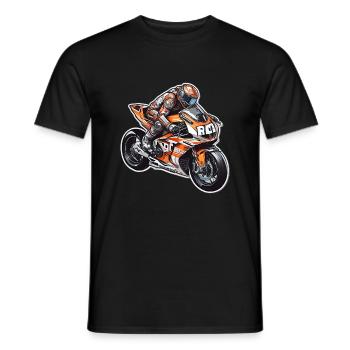 SPORTLICHES MOTORRAD-LOGO - Männer T-Shirt - Schwarz - Vorne - AI Model Male 178 light (178cm)