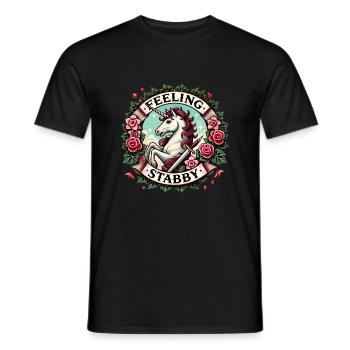 Se sentir Licorne poignardée - T-shirt homme - noir - Devant - AI Model Male 178 light (178cm)