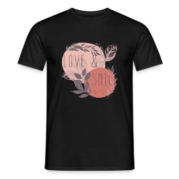 Love & Smile - Männer T-Shirt - Schwarz - Vorne - AI Model Male 178 light (178cm)