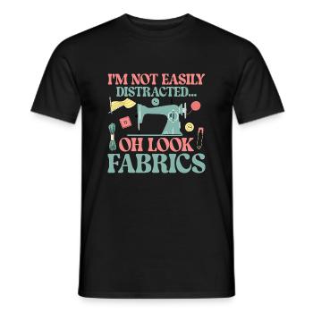 I'm Not Easily Distracted Quilter Quilting - Men's T-Shirt - black - Front - AI Model Male 178 light (178cm)