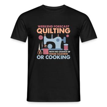 Weekend Forecast Quilting Sewing Quilter - Men's T-Shirt - black - Front - AI Model Male 178 light (178cm)