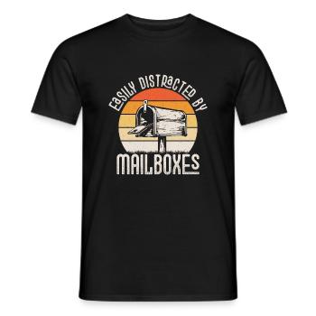 Facilement distrait par les boîtes aux lettres Courrier des postiers - T-shirt homme - noir - Devant - AI Model Male 178 light (178cm)