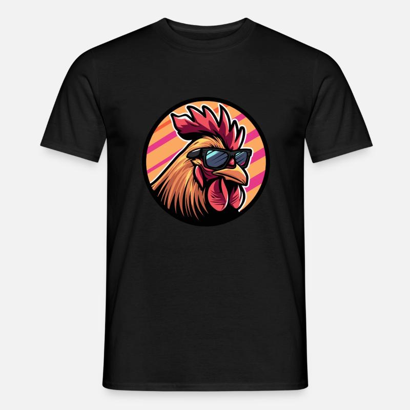 Hahn Comic Cool - Männer T-Shirt - Schwarz