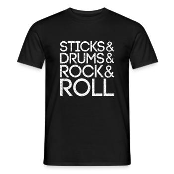 Sticks Drums Rock Roll Vintage Edition - Männer T-Shirt - Schwarz - Vorne - AI Model Male 178 light (178cm)