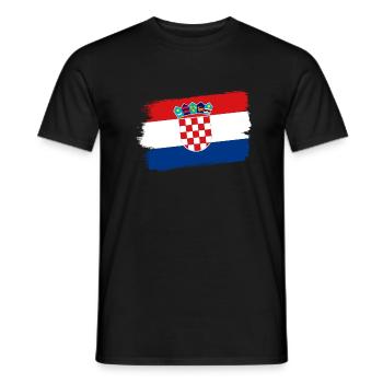Croatia Flag Adriatic Zagreb Croatian Flag - Men's T-Shirt - black - Front - AI Model Male 178 light (178cm)