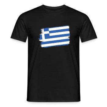 Drapeau de la Grèce Hellas Athènes Drapeau grec - T-shirt homme - noir - Devant - AI Model Male 178 light (178cm)
