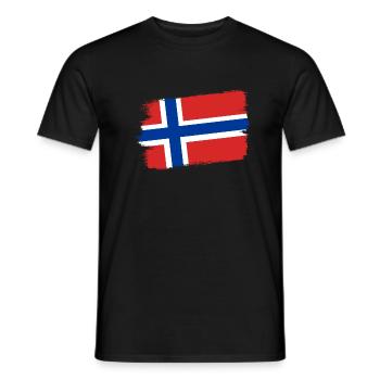 Norwegen Flagge Skandinavien Norwegische Fahne - Männer T-Shirt - Schwarz - Vorne - AI Model Male 178 light (178cm)