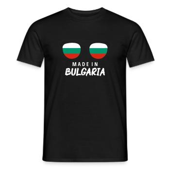Drapeau de la Bulgarie Drapeau bulgare Sables d’or - T-shirt homme - noir - Devant - AI Model Male 178 light (178cm)