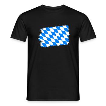 Bavaria Flag Used Look Bavarian Flag Vintage - Men's T-Shirt - black - Front - AI Model Male 178 light (178cm)