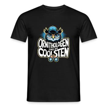 Ornithologen sind die Coolsten lustige Eule - Männer T-Shirt - Schwarz - Vorne - AI Model Male 178 light (178cm)