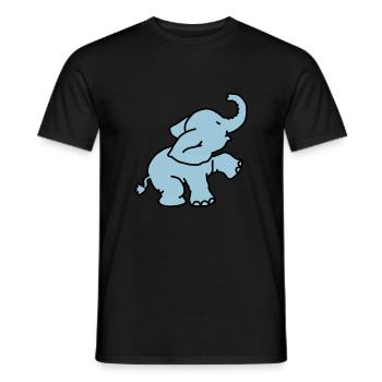 Happy Elephant (2 colors) - Men's T-Shirt - black - Front - AI Model Male 178 light (178cm)