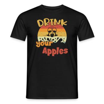 Drink your Apples / Cider - Men's T-Shirt - black - Front - AI Model Male 178 light (178cm)