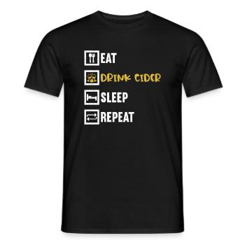 Eat Drink Cider Sleep Repeat / Cider - Men's T-Shirt - black - Front - AI Model Male 178 light (178cm)
