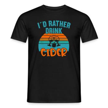 I ́d rather drink Cider / Cider - Men's T-Shirt - black - Front - AI Model Male 178 light (178cm)