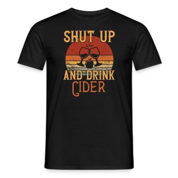 Shut up and drink Cider / Cider - Men's T-Shirt - black - Front - AI Model Male 178 light (178cm)