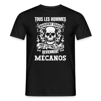 les meilleurs deviennent mécanos - T-shirt homme - noir - Devant - AI Model Male 178 light (178cm)