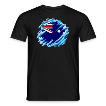 Australien Flagge Down Under Australische Fahne - Männer T-Shirt - Schwarz - Vorne - AI Model Male 178 light (178cm)
