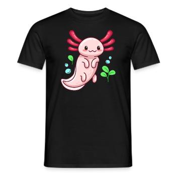 Weißer Albino Axolotl Design für Axolotl-Liebhaber - Männer T-Shirt - Schwarz - Vorne - AI Model Male 178 light (178cm)