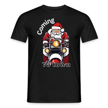 Santa Clause auf Motorrad - Männer T-Shirt - Schwarz - Vorne - AI Model Male 178 light (178cm)
