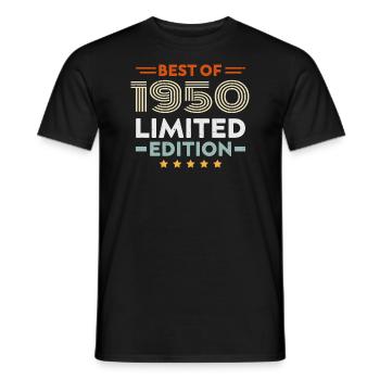 Retro 1950's Vintage Gift 74th Birthday 74 Years - Men's T-Shirt - black - Front - AI Model Male 178 light (178cm)