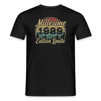 Millésime 1989 - Cadeau Pour le 35e Anniversaire - T-shirt homme - noir - Devant - AI Model Male 178 light (178cm)