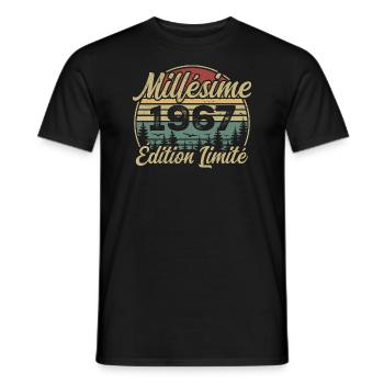 Millésime 1967 - Cadeau Pour le 57e Anniversaire - T-shirt homme - noir - Devant - AI Model Male 178 light (178cm)