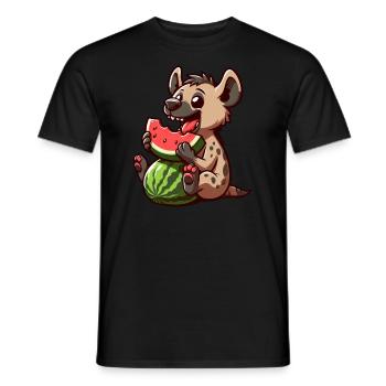 Hyäne mit Wassermelone Sommerfrucht - Männer T-Shirt - Schwarz - Vorne - AI Model Male 178 light (178cm)