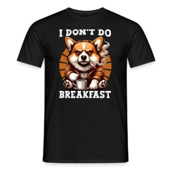Je ne fais pas de petit-déjeuner Grumpy Corgi en buvant du café - T-shirt homme - noir - Devant - AI Model Male 178 light (178cm)