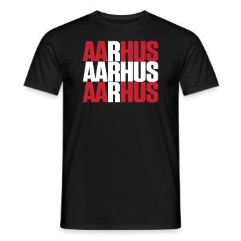 Aarhus Danemark Drapeau - T-shirt homme - noir - Devant - AI Model Male 178 light (178cm)