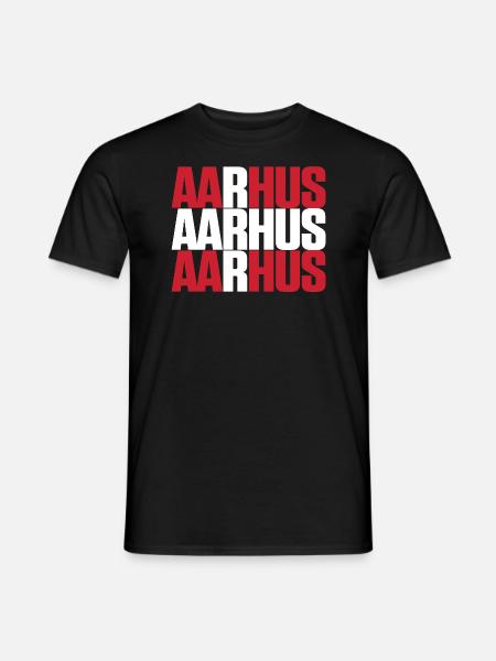 Aarhus Denmark Flag - Men's T-Shirt - black