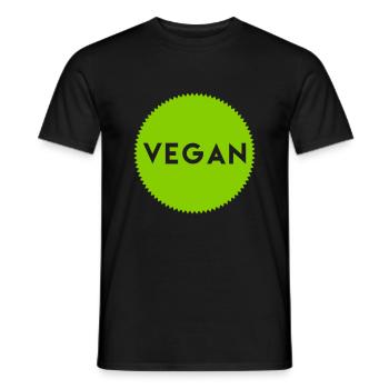 Vegan Button - Männer T-Shirt - Schwarz - Vorne - AI Model Male 178 light (178cm)