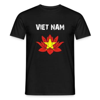 Nation Design Viet Nam Lotus 3Y94zE - Men's T-Shirt - black - Front - AI Model Male 178 light (178cm)