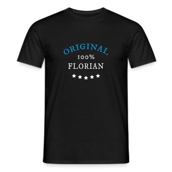 Original 100% Florian, gift, - Men's T-Shirt - black - Front - AI Model Male 178 light (178cm)