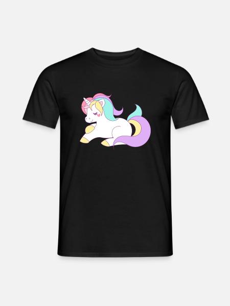 Einhorn - Männer T-Shirt - Schwarz