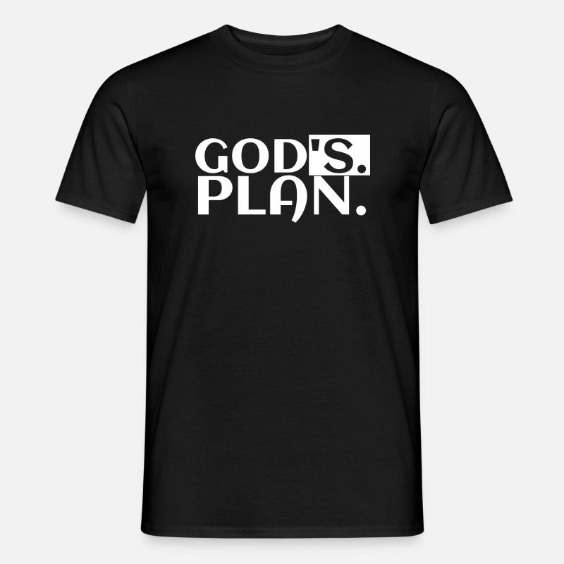 god's plan - Gods Plan | Fun Shirt - Männer T-Shirt - Schwarz