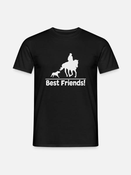 Reiten mit Hund T-Shirt Hunde und Pferde Liebe - Männer T-Shirt - Schwarz