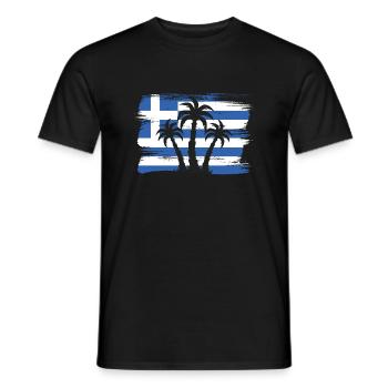 Drapeau de la Grèce Hellas Athènes Drapeau grec - T-shirt homme - noir - Devant - AI Model Male 178 light (178cm)