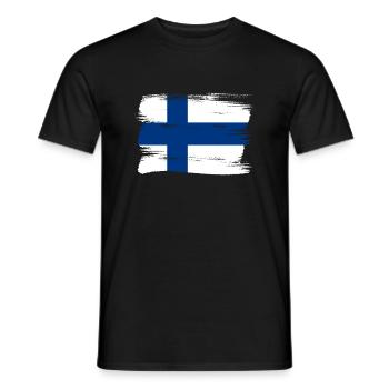 Finlande Drapeau Suomi Drapeau finlandais utilisé Look - T-shirt homme - noir - Devant - AI Model Male 178 light (178cm)