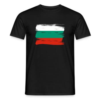 Drapeau de la Bulgarie Drapeau bulgare Sables d’or - T-shirt homme - noir - Devant - AI Model Male 178 light (178cm)