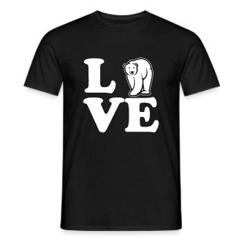 Love polar bear - Men's T-Shirt - black - Front - AI Model Male 178 light (178cm)