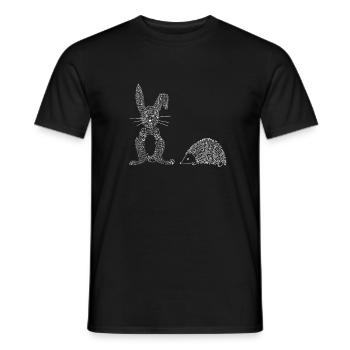 Lapin & Hérisson - T-shirt homme - noir - Devant - AI Model Male 178 light (178cm)
