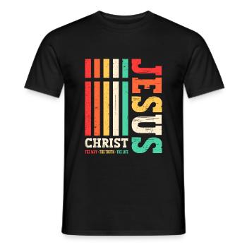 Jesus Christus Shirt Bibelvers Ich bin der Weg - Männer T-Shirt - Schwarz - Vorne - AI Model Male 178 light (178cm)