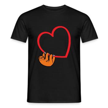 Sloth Valentines Day, Womens Sloths Valentine Hear - T-shirt homme - noir - Devant - AI Model Male 178 light (178cm)