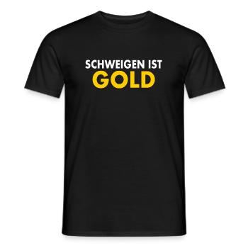 schweigen ist gold - Männer T-Shirt - Schwarz - Vorne - AI Model Male 178 light (178cm)