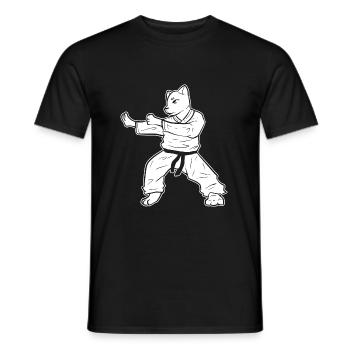 Karate Cat Self Defense - Men's T-Shirt - black - Front - AI Model Male 178 light (178cm)
