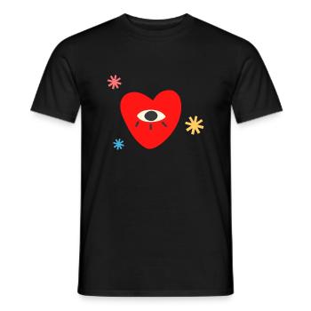 Saint-Valentin - T-shirt homme - noir - Devant - AI Model Male 178 light (178cm)