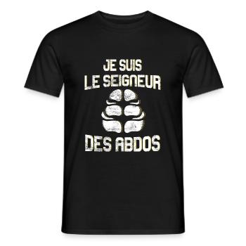 Cadeau Humour Musculation Abdos - T-shirt homme - noir - Devant - AI Model Male 178 light (178cm)