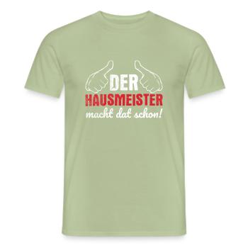 Hausmeister Geschenk - Männer T-Shirt - Sage - Vorne - AI Model Male 178 light (178cm)