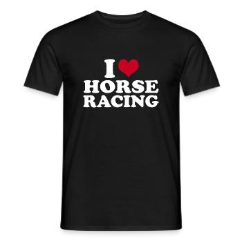 J’adore les courses de chevaux - T-shirt homme - noir - Devant - AI Model Male 178 light (178cm)